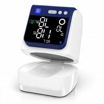 Automatic Electronic Blood Pressure Monitor, 22-40 CM Blood Pressure Cuff, 3 Users*199 Memories, Arm Blood Pressure Monitors for Home Use, Backlit Large LED Screen, BP Monitor (White Navy Blue)