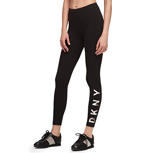 DKNY Women's Tummy Control Workout Yoga Leggings, Black with Cityscape Logo, XL DKNY Women's Tummy Control Workout Yoga Leggings, Black with Cityscape Logo, XL