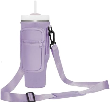 Water Bottle Holder With Strap For Stanley 40oz Tumbler - Cup Carrier Bag Pouch With Drawstring