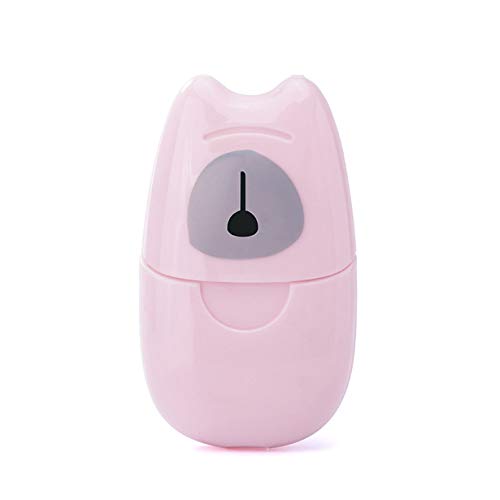 Peanutaso Recuadro Jabón Papel Viaje Portátil Al Aire Libre Lavado de Manos Jabón Perfumado Hojas de Corte 50 unids Mini Papel de jabón con Caja de plástico