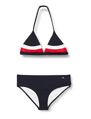 Tommy Hilfiger Mädchen Bikini Triangle Bikini-Set, Blau (Desert Sky),...