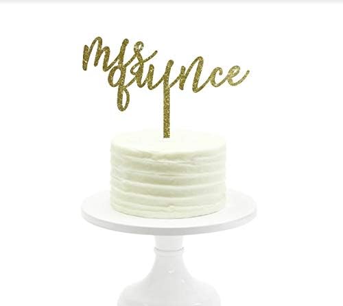 Andaz Press Decoración acrílica para tartas de cumpleaños, purpurina dorada, membrillo MIS, paquete de 1 unidad, decoración de quinceañera