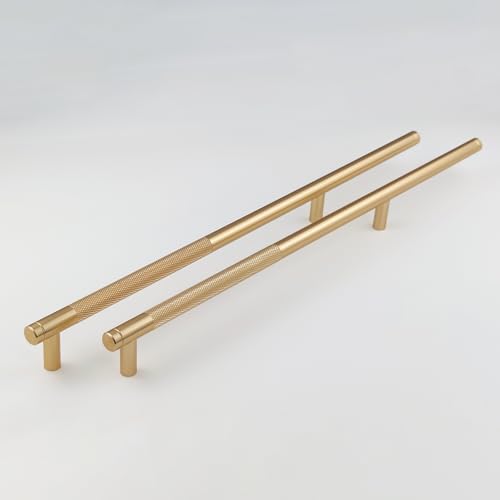 Pexintek 2 Pack Gold Modern Cabinet Handles 256mm Hole Centers Kitchen Bathroom bedrooms Study Furniture Door Vintage Pulls with Screws for Cupboards Drawer Wardrobe Dresser (Gold) - Image 2