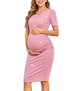 Women's Sparkly Maternity Dress - Ruched Side Bodycon Mini Dress For Baby Showers & Photos Black Maternity Dress Women's Sparkly Maternity Dress - Ruched Side Bodycon Mini Dress For Baby Showers & Photos Black Maternity Dress