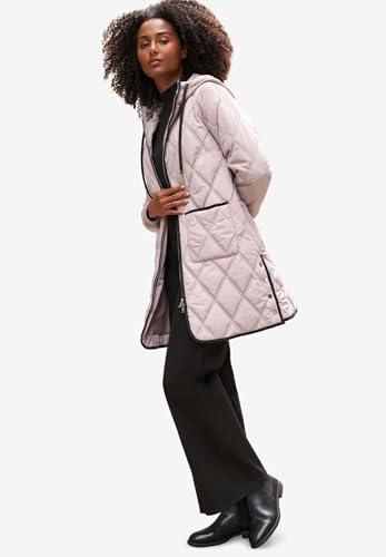 Ellos Plus Size Long Quilted Hooded Jacket in Night Blue – Perfect for Every Season! - Image 3