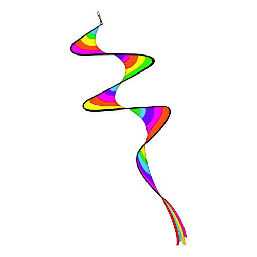 Rainbow Windsock Curly Wind Spinner Wall Hanging LGBTQ Pride Month Decoration Twister for Outdoor Flag Banner Fun Gifts Indoor Colorful Party Campsite Tree Garden Balcony Classroom Decor 12