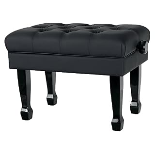 Classic Cantabile Banc de piano modèle W noir brillant - Les Beatles, Paul McCartney, John Lennon, RIngo Starr, George Harrison