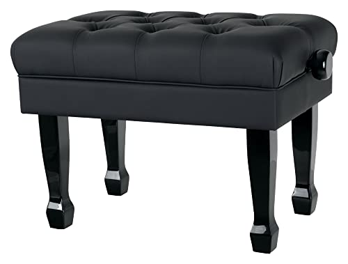 Classic Cantabile Banc de piano modèle W noir brillant - Les Beatles, Paul McCartney, John Lennon, RIngo Starr, George Harrison Classic Cantabile Banc de piano modèle W noir brillant