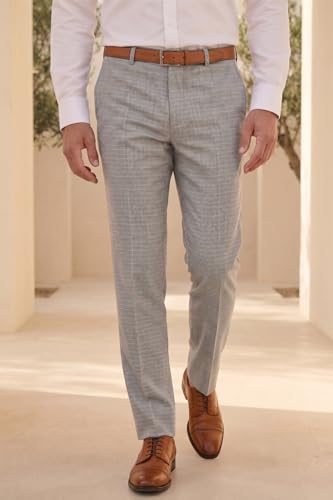Image of Louis Philippe Men's Slim Fit Everyday Smart Wear Comfort Stretch Work Ready Checks Formal Trouser