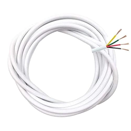 BlueXP 5M Câble en Cuivre de 4 Conducteurs Couronne de Câble Blanc Rond pour Ligne de Contrôle de Signal ou Ligne D'alimentation D'interphone de Contrôle D'accès