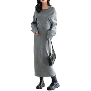 ［神戸レタス］ カシュクール トップス× 前後2way ニット ワンピース レディース 秋 冬 セーター ニットワン..." 