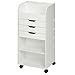 Honey-Can-Do CRT-06345 Rolling Craft Storage Cart with 3-Drawers, White, 15.91" x 33.62"
