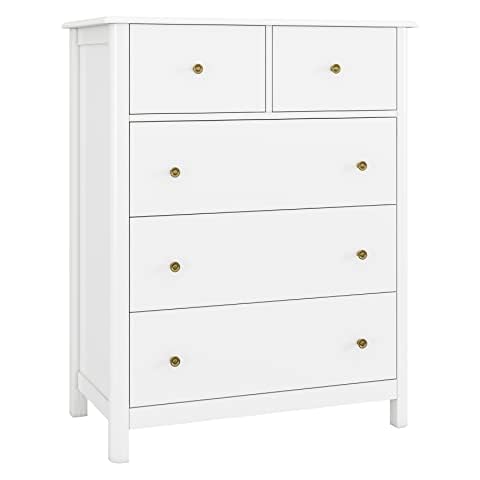 HOCSOK Commode Blanche à 5 tiroirs Cover