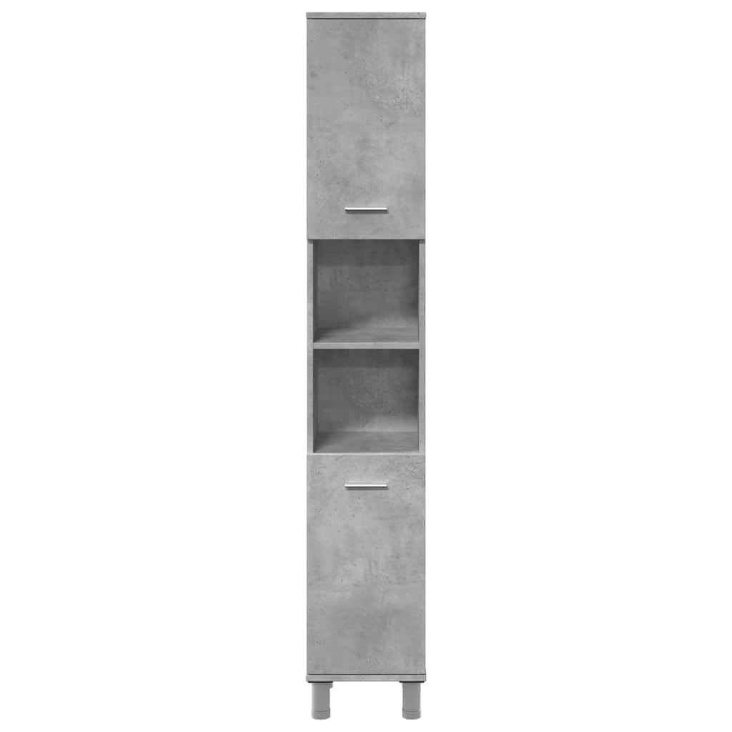 Armadietto da bagno grigio cemento, 30 x 30 x 179 cm, in legno con montaggio a parete, armadietto a specchio, salvaspazio, design robusto, moderno, per bagno