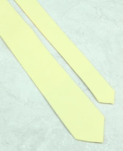 Image of Mens Solid Linen Ties - Slim Pattern Necktie for Men Wedding Groomsmen