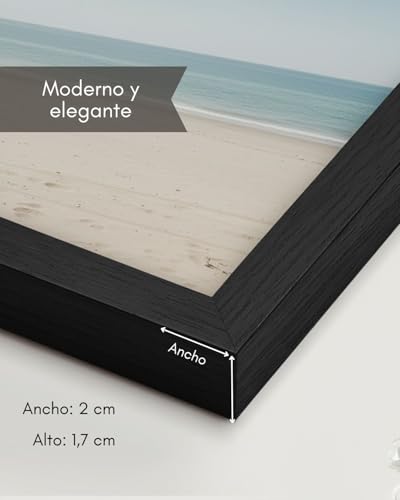 Miniatura 5 de Noogui - Marco A3 - Madera Negro - 30x42 Cm - Frontal Antirreflejo - Ideal Para Cuadros, Diplomas, Certificados, Posters O Puzzles - Posición En Vertical U Horizontal - Fácil De Limpiar