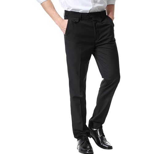 Men's Classic Pant-Pleated Suit Pants Modern Fit Suit Dress Trousers Slim Fit Stretch Dress Pants