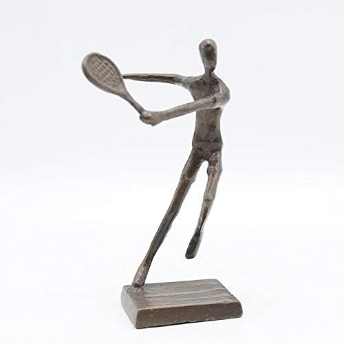 BFRTH Statues Decor Cast Iron Tennis Player Decoration Home Living Room Decoration Office Desktop Decoration