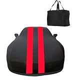 DJJUAJK Indoor Car Cover Compatible with 1984–1996 C4 Corvette Custom-fit Breathable Dust-Proof Stretch Car Cover for Underground Garage, Car Show（Black+Red）