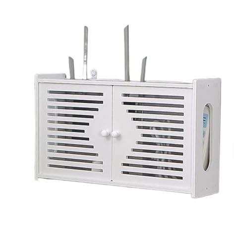 Étagère murale pour routeur et boîte de gestion des câbles blanche pour réseau - 2