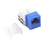 VCE Cat6 RJ45 90 Degree Keystone Jack Insert, Ethernet UTP Cat 6 Keystone Punch Down Stand 5 Pack Blue - Image 4