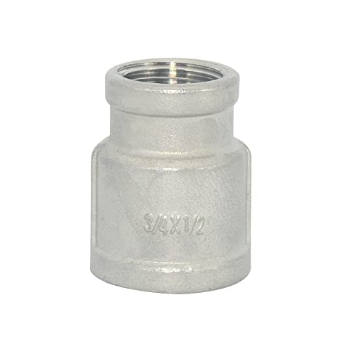 3/4"X1/2" Female Nipple Threaded Pipe Fitting, Reducer Coupling,Stainless Steel 304 Npt #TOP2