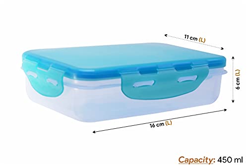 Image of Wonder Plastic Prime Klick N Seal 301 Air Tight Container, Set of 3, 450 ml, Green Color, Made in India, KBS00467