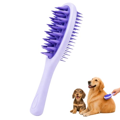 Peehss Dog Brush for Shedding, Long Handle Silicone Dog Bath Brush for Dogs and…
