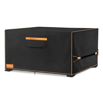 Dalema Rectangular Fire Pit Cover,Outdoor 600D Heavy Duty Waterproof Tear-Resistant 44 Inch Rectangle Firepit Covers,Patio Weatherproof Fire Table Cover Rectangular,Black 44"L x 28"W x 24"H