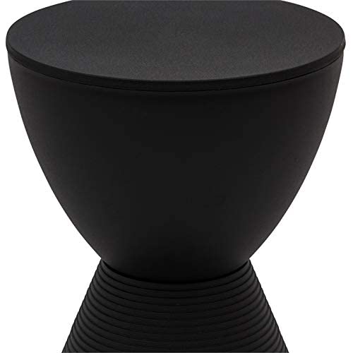 Leisuremod Modern Boyd Side Table Indoor And Outdoor Use, 16.75" H X 11.75" W X 11.75" D (Black) #TOP3