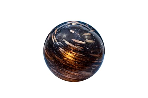 Welink Ltd Light-Glow Glass Table Lamp-Meteorite Dust GL023, Hand Blown, Black and Gold, Approx. H28 x Ø29 cm or H11 x Ø11.4 Cable Length Approx. 181 cm or 71.3"