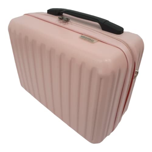 Frasqueira Mão Maleta Viagem Maquiagem Cosmetico Original (Médio, Rosa)