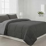 DONATELLA EDREDON Bicolor Tierra | Edredón Nordico Bicolor Reverisble | Duvet Microfibra Cálido Cómodo Ligero Calidad 400 gr - 180 cm., Gris