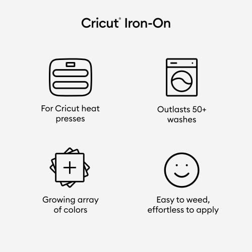 Image of Cricut Everyday Iron On - 12 inch x 12ft - HTV Vinyl for T-Shirts - Use with Cricut Explore Air 2 /Maker, StrongBond Guarantee, Outlast 50+ Washes, Black