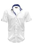 Giorgio Capone Herrenhemd, 100% Baumwolle, weiß, besonderer Kragen mit Lasche, Kurzarm, Slim & Regular Fit (XL Slim)