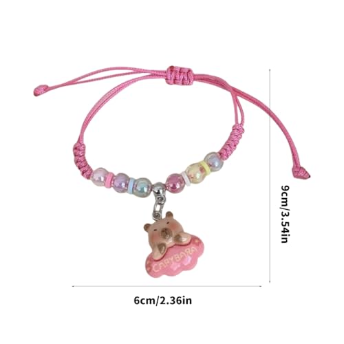 Colorful Macaron Rope Bracelet For Kids With Cute Cartoon Capybara Designs And Adjustable Soft Strap Perfect For Gifts2