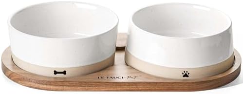 LE TAUCI PET Ceramic Dog Bowls for Medium Small Dogs - 3.2 Cup Me...