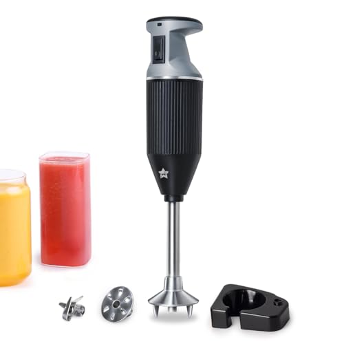 Wonderchef Prima Plus Electric 250 W Hand BlenderIPortableIHot & Cold BlendingIFood Grade Stainless SteelBladesINon- Detachable Steel RodI2 Speed Button I Wall Mount Holder I 2 Years Warranty I Black