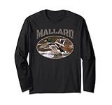 Impresionante diseño vintage de pato Mallard cuenta con una foto envejecida de un pato real en un estanque con texto vertical MALLARD. El pato parece una pieza genial de hermosa obra de arte. Sería impresionante para cualquier cazador de patos o entusiasta de las aves.