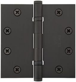 Emtek 9400 Steel Hinges (Pair) - Heavy Duty Ball Bearing - 4 1/2" x 4 1/2" - Square Corners - 9401519 - Flat Black (US19)