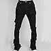 Stacked Jeans Men Ripped Raw Trim Stretch Fit Skinny Vintage Denim Pants Slim Fit Fashion Trousers Streetwear (Black, M)