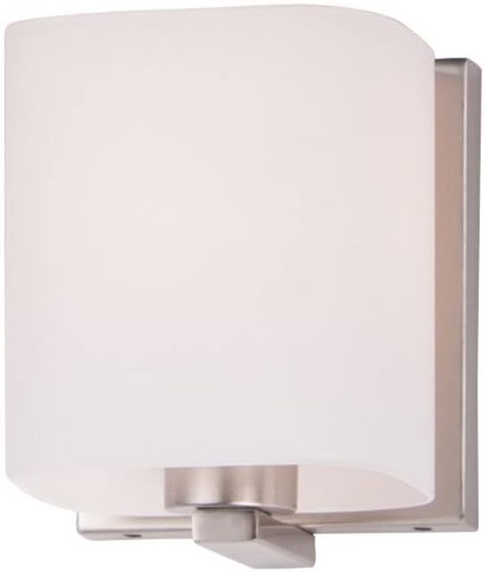 Maxim Wrap-Bath Vanity-with Square Glass Shades-5.75 inches high-Satin Nickel Finish-1 Bulb Count