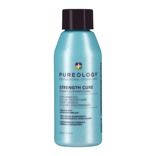Pureology Strength Cure Shampoo - For Damaged or Color Treated Hair, Hair Strengthening & Prevents Breakage, Seals Split Ends, Vegan & Sulfate-Free