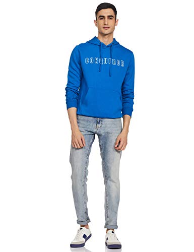 Image of Amazon Brand - Symbol Men's Cotton Blend Hooded Neck Regular Fit Sweatshirt