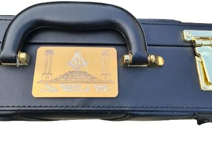 MASONIC REGALIA BRIEFCASE ID PLATE PLAQUE PERSONALISED GIFT AND COMES WITH A FREE KEYRING