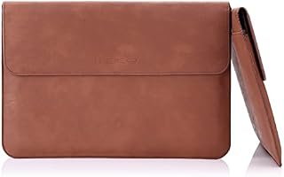 MoKo 12.9 Inch Tablet Sleeve Case, Protective PU Leather Bag Fit iPad Pro 12.9 3rd/4th Generation 2018-2020, iPad Pro 12.9 2021/2020/2018, with Built-in Card Slot Document Pocket, Brown