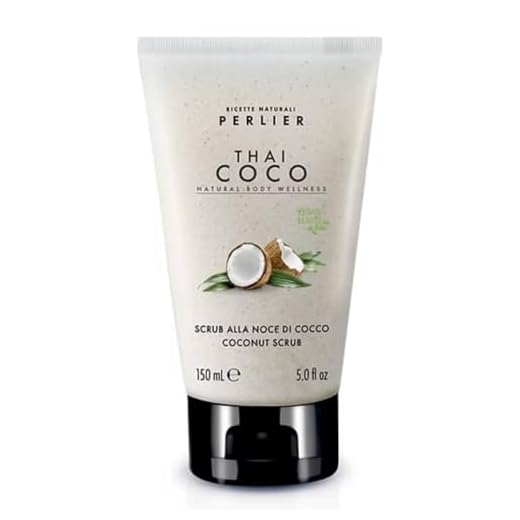 Perlier, Thai Coco Körperpeeling, sanftes Peeling und stimuliert die Zellerneuerung mit mikronisierter Kokosschale, glatte und weiche Haut, 150 ml