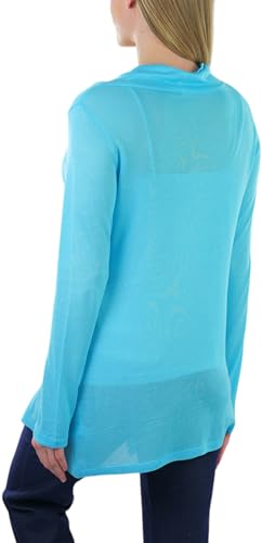 Image of ToBeInStyle Womens Open Front Long Sleeve Lightweight Asymmetrical Draped Cardigan with Side Pockets