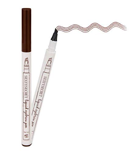 Eyebrow pen brow tattoo pen Waterproof Ink Gel Tint with Four Tips, Long Lasting Smudge-Proof Natural Hair-Like Defined Brows All Day (Chestnut)