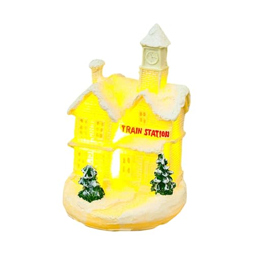 クリスマス村の家ミニチュアジンジャーブレッドハウス置物収集価値のある建物 LED ライト飾り付き LED ライト付き村の家